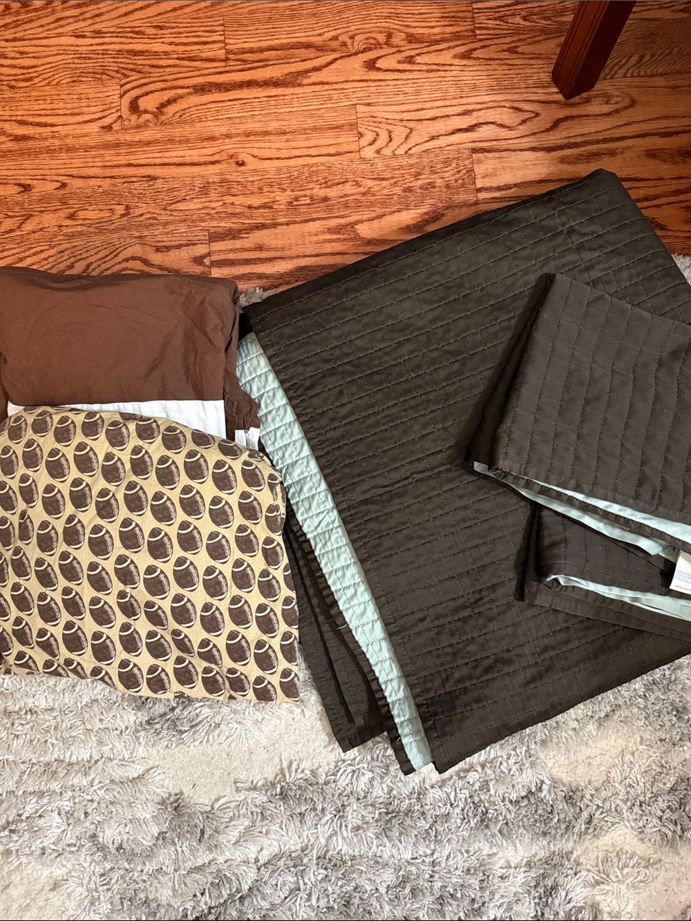 Bedding Set,Reversible Quilted Bedspread, Pottery Barn Sheet Set and Bedskirt